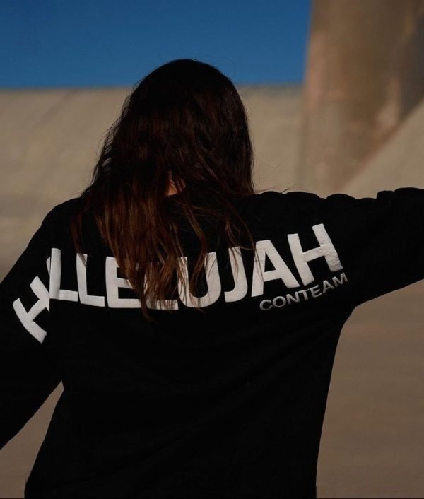 Black faith-inspired statement sweatshirt